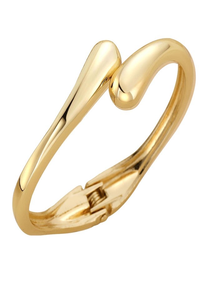 GINAZL Trendy Twist Chunky Cuff Bracelet, Gold Bangle Bracelets for Women (BCB-G) - Image 1